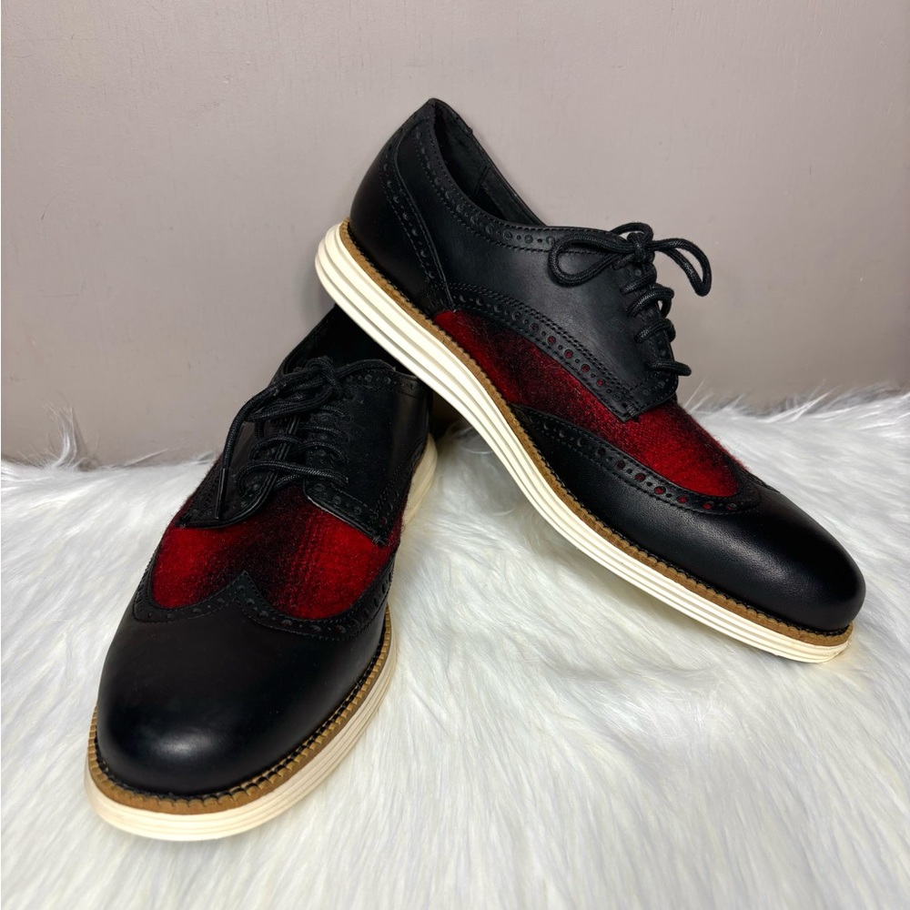 COLE HAAN Leather/Plaid Oxford